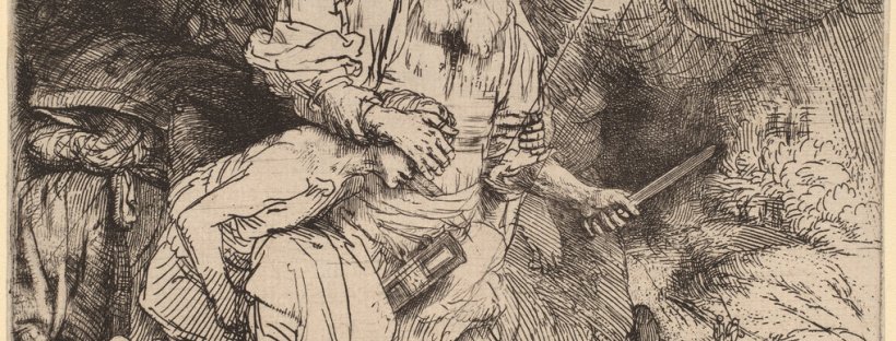 Rembrandt van Rijn (Dutch, 1606 - 1669 ), Abraham's Sacrifice, 1655, etching and drypoint, Rosenwald Collection