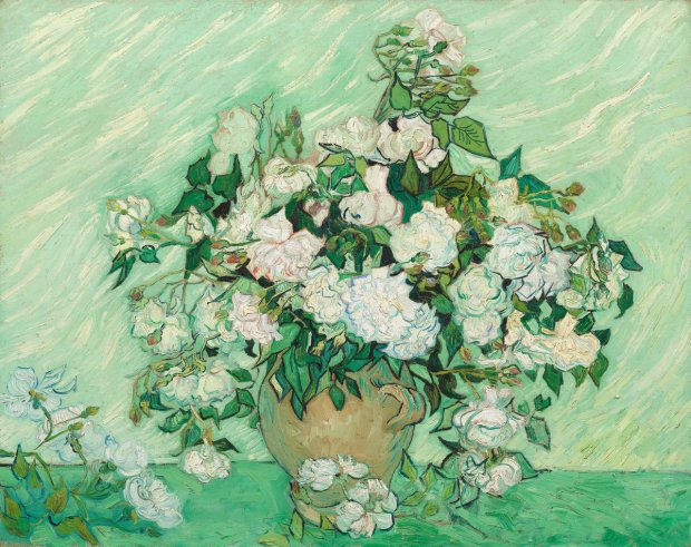 Vincent van Gogh (Dutch, 1853 - 1890 ), Roses, 1890, oil on canvas, Gift of Pamela Harriman in memory of W. Averell Harriman