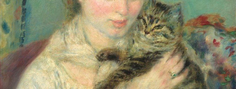 Auguste Renoir, Woman with a Cat, French, 1841 - 1919, c. 1875, oil on canvas, Gift of Mr. and Mrs. Benjamin E. Levy